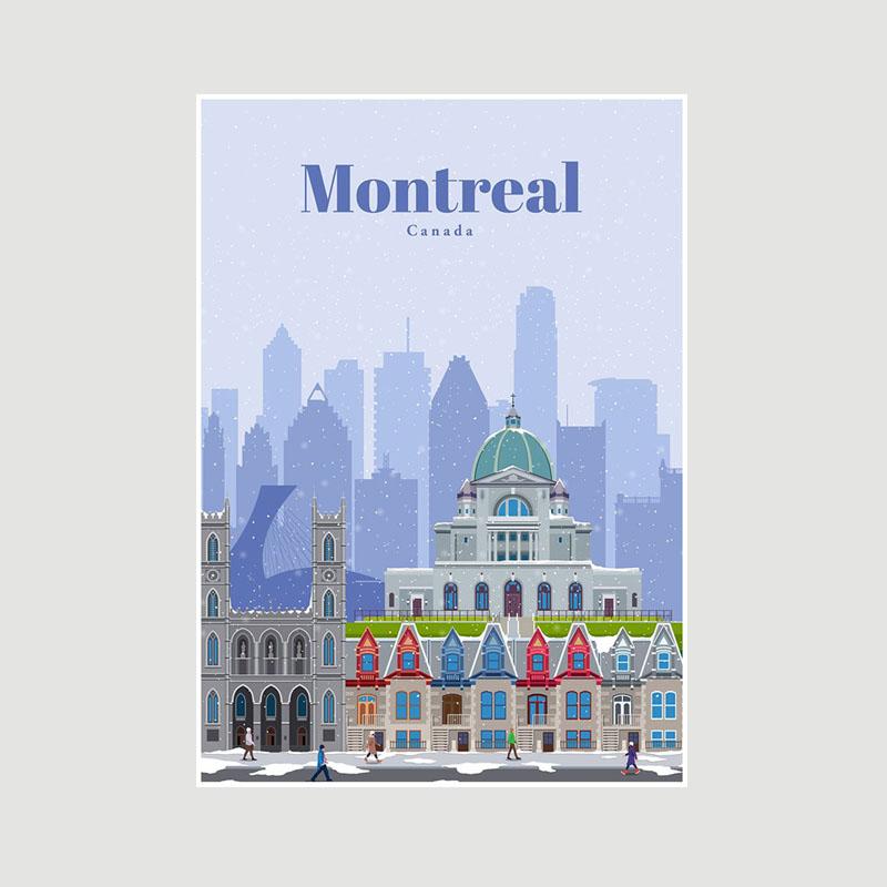 White Paper Cartoon City Landscape Poster Mural London Paris Travel Cities Prints Bedroom Decoration Painting Funny Abstract Wall Art Decor