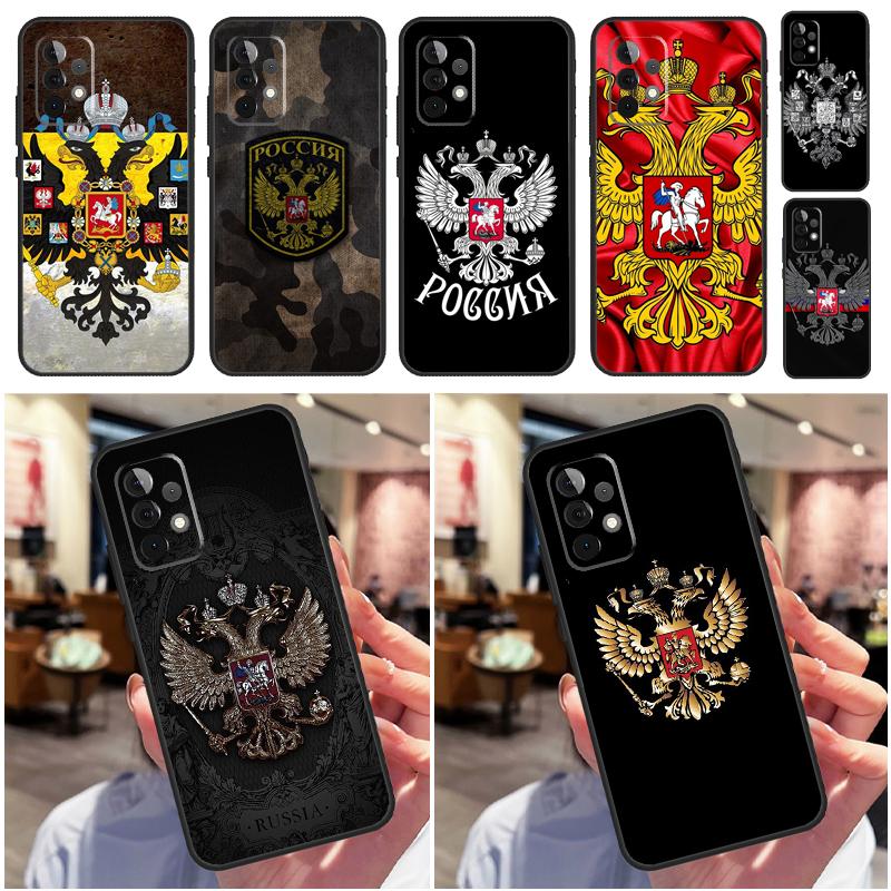 Russia Coat Of Arms Eagle Flag Case For Samsung Galaxy A54 A34 A14 A52 A72 A13 A33 A53 A73 A51 A71 A12 A22 A32 Cover