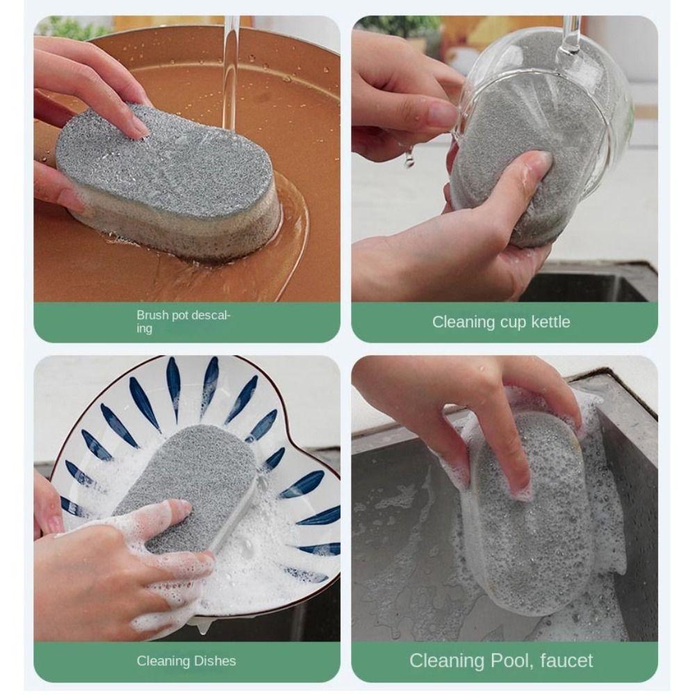 1/2/3Pcs Decontamination Dishwashing Sponge Double-Sided Scouring Pad Durable Dust Wipe