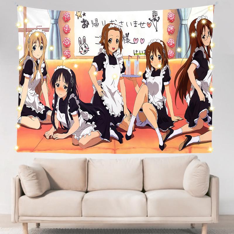 Легкий роман для девочек в общежитии, двухмерное аниме, настенное украшение для спальни, тканевое подвесное одеяло