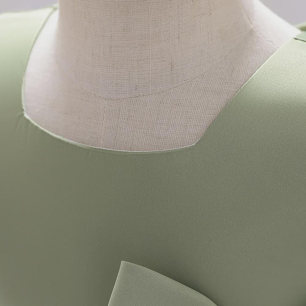 Стильное детское платье-подиум с бантом 2024 года