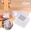 32Pcs Furniture Silicon Cover, Square Silicone Chair Leg Floor Protectors, Chair Leg Caps Furniture Table Feet Cover