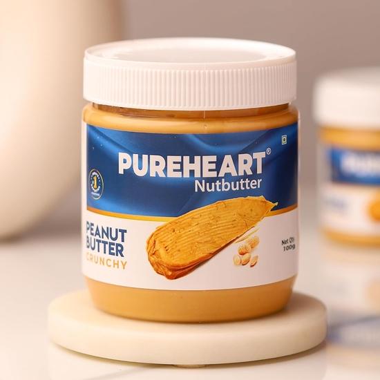 Pureheart Nutbutter Crunchy Peanut Butter 100 gm | Natural & Premium Roasted Peanuts | High Protein, Rich in Fiber | Zero Trans Fats
