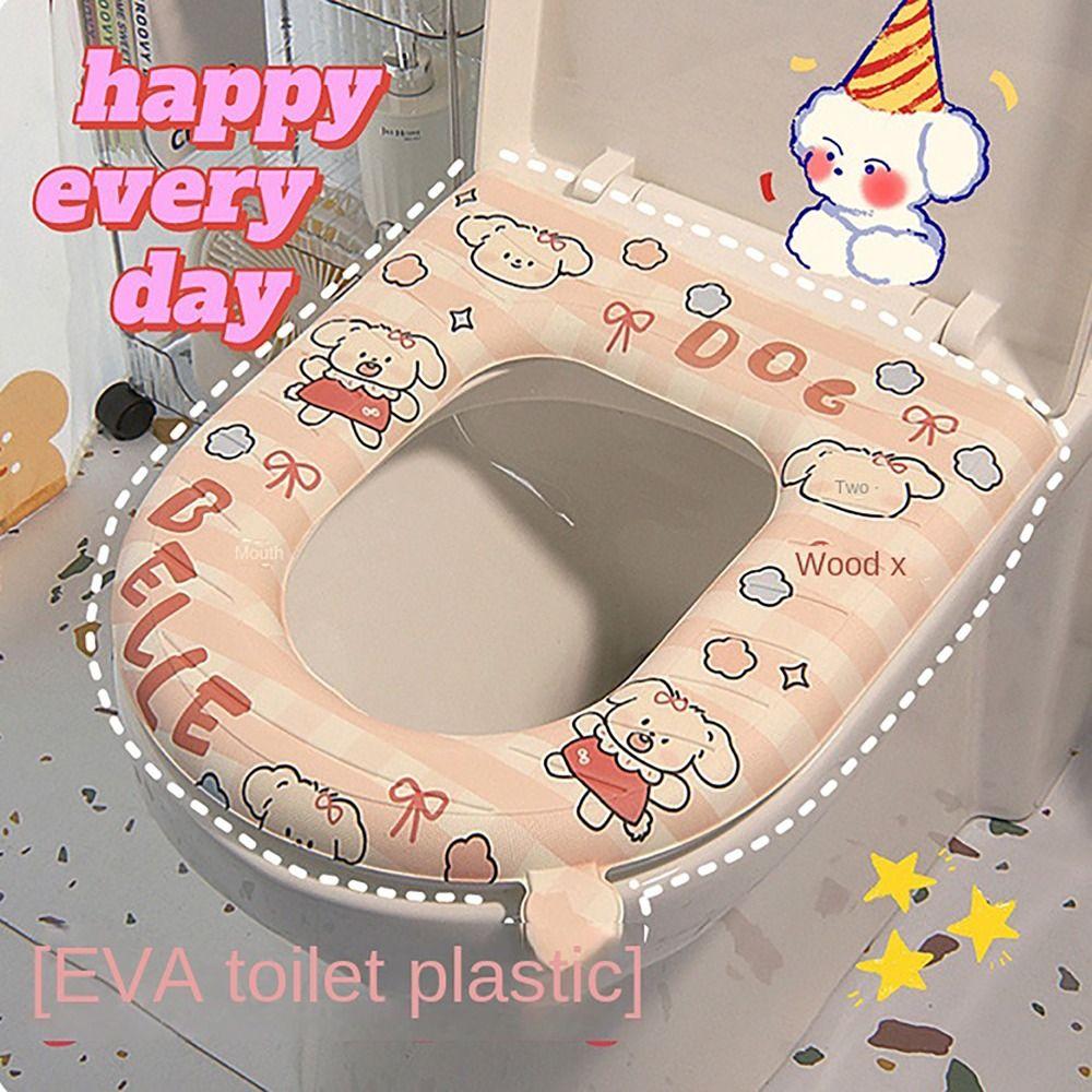 U-образный чехол на сиденье для унитаза, милое кольцо для сиденья, водонепроницаемый коврик для унитаза, моющаяся подушка для крышки унитаза, ванная комната