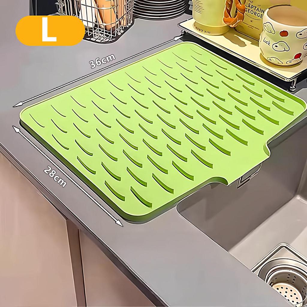Силиконовый дренажный коврик для кухни, термостойкий, нескользящий, сушильный коврик для раковины, столешницы, подставка для сушки посуды, легко моющийся, кухонный органайзер