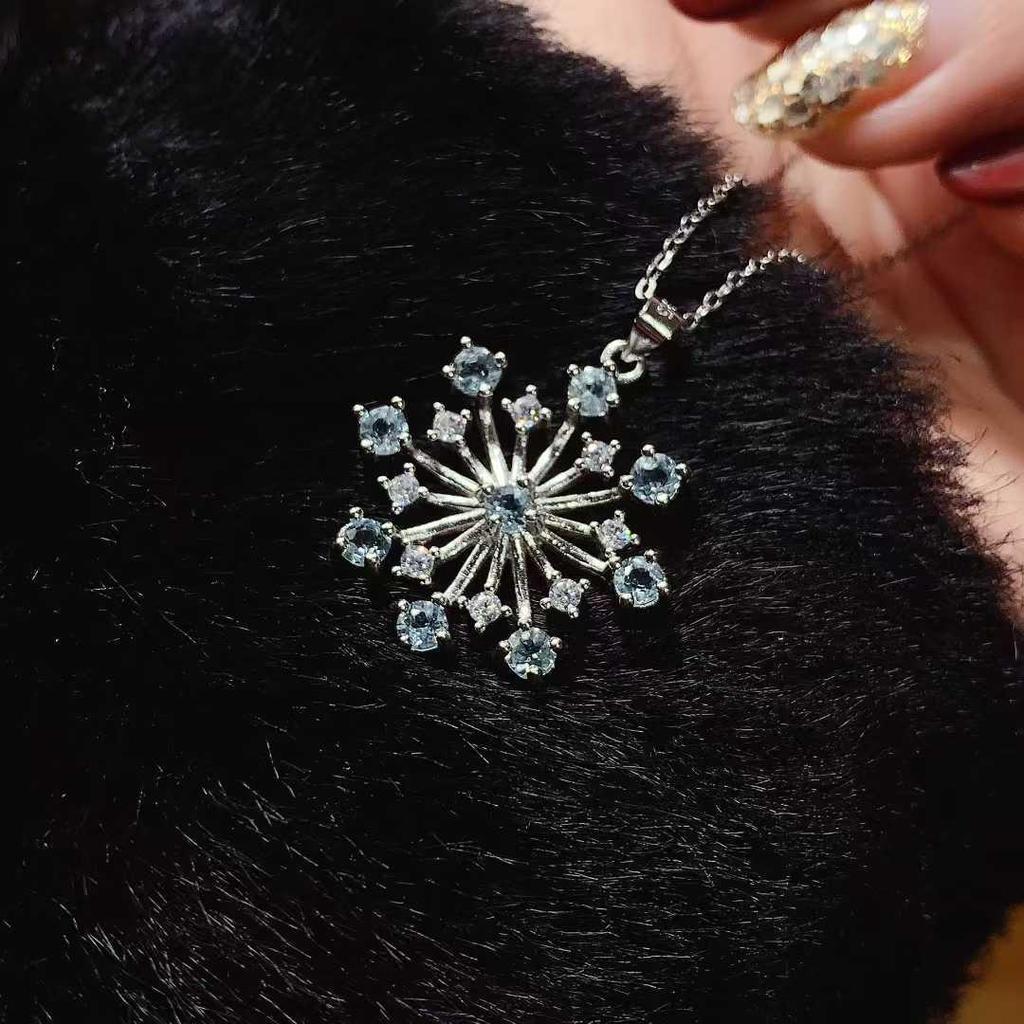 Ожерелье с опалом и инкрустацией из серебра 925 пробы - Европейский/Американский дизайн 'Сверкающий фейерверк'