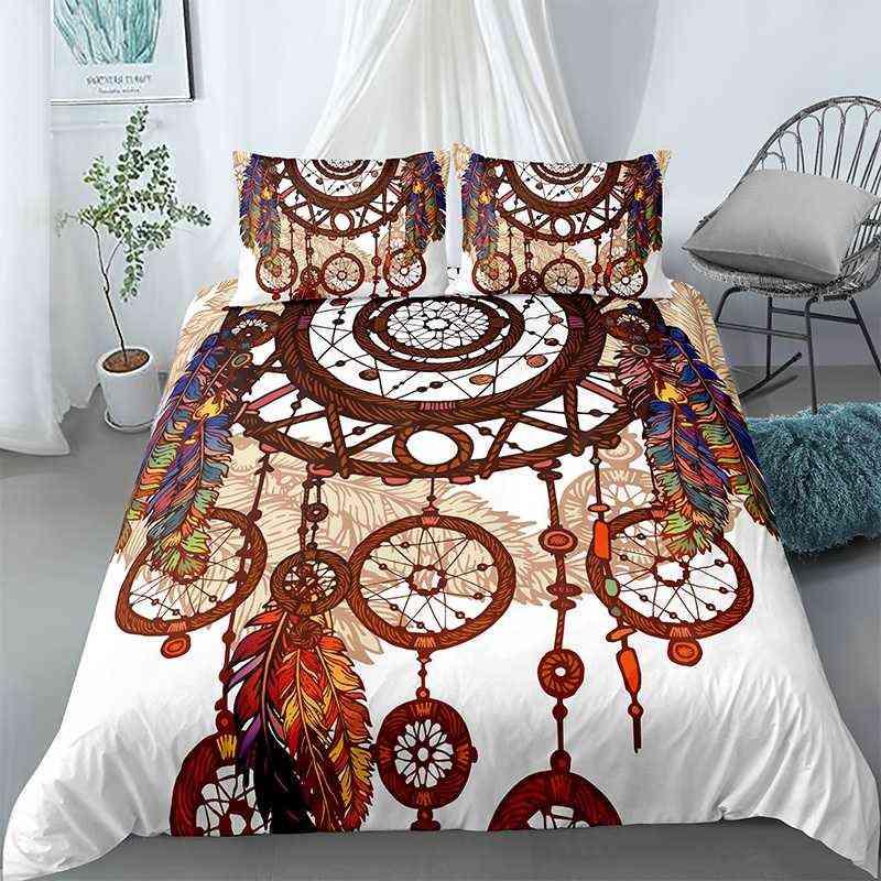 Комплект пододеяльника Dreamcatcher King Size Бохо Ловец снов Постельное белье Микрофибра Богемный стиль Пододеяльник Для девочек Женщин