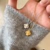 Серебряное колье 925 пробы с матовым цветком в корейском стиле для женщин – Элегантная, Высококачественная цепочка на ключицу, Персонализированный и Нишевый дизайн
