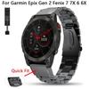 Ремешок из нержавеющей стали Quick Fit 22 мм 26 мм для часов Garmin Fenix 7X 7 Solar 6x Pro/Fenix 6 Pro/Fenix 6 Sapphire/Forerunner 935