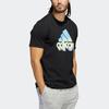 Adidas Мужская футболка с круглым вырезом с логотипом Alphabet, черные HE4813