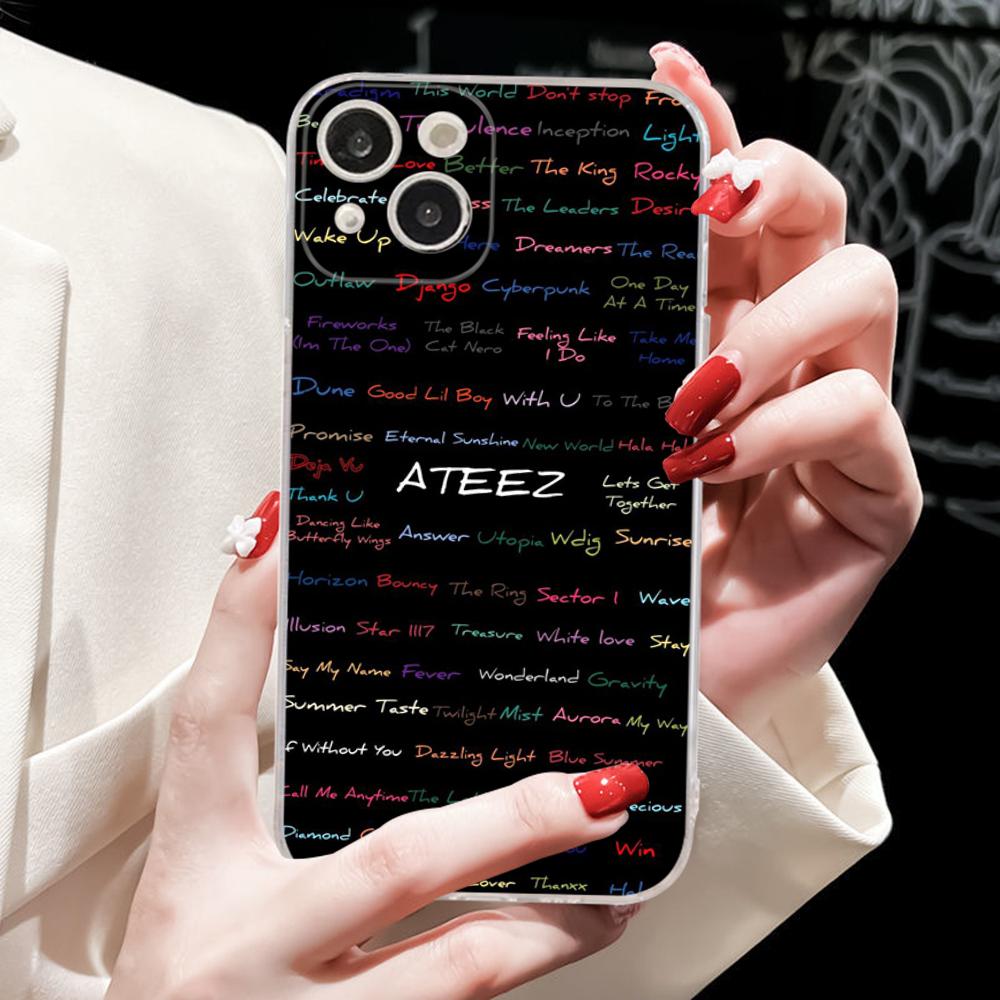 KPOP A-ATEEZ Phone Case Silicone Soft for iphone 16 15 14 13 12 11 Pro Mini XS MAX Plus X Cover