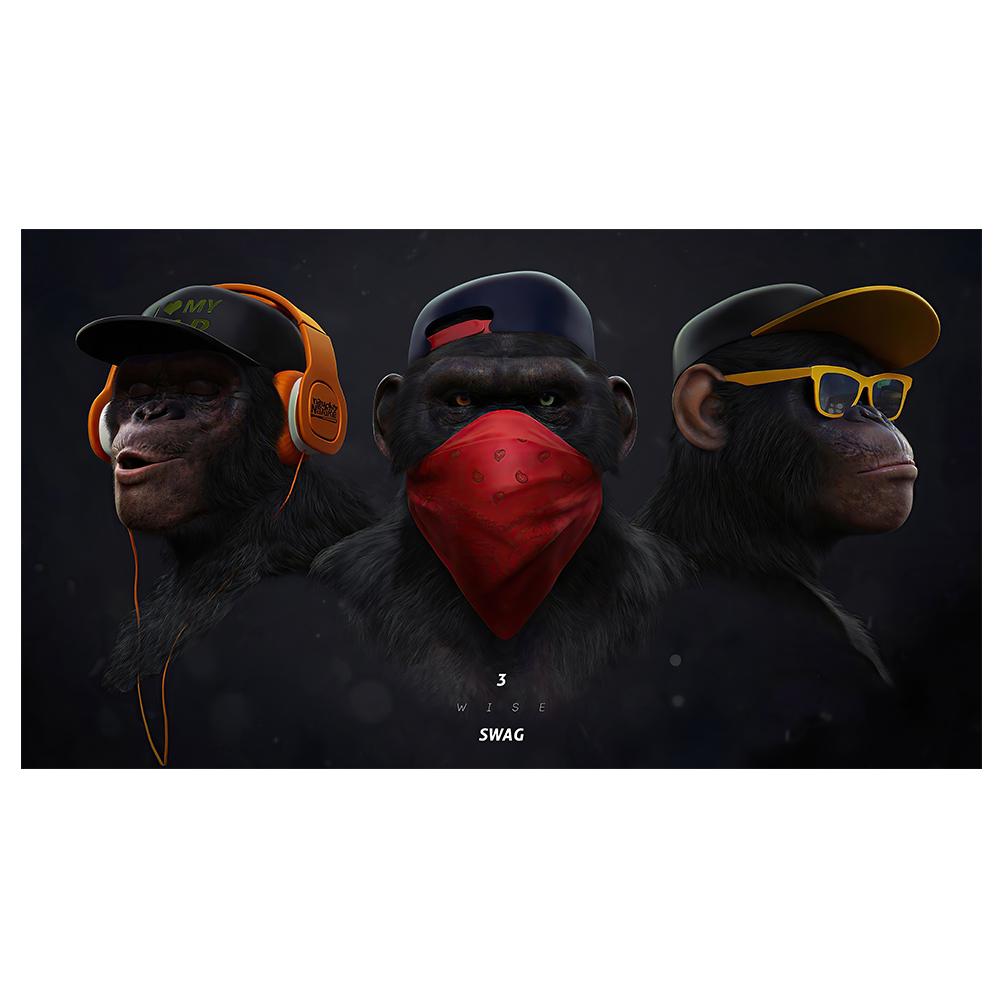 Canvas Art Printed Painting Cute Monkey Canvas Painting Posters and Prints Decorative Pictures Wall Art Picture for Living Room