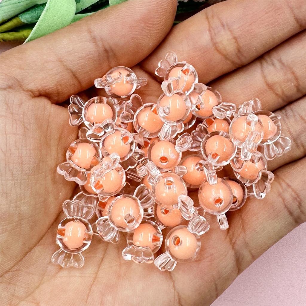 Home Party Supplies Beads Gifts 8.9*16.6mm Children 50Pcs Candy Shaped Handmade Materials Transparent Cored Clear Crystal DIY