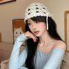 Bow Knit Beanies Bohemian Style Weave Cap Casual Crochet Hollow Knitted Hat  Apparel Accessories