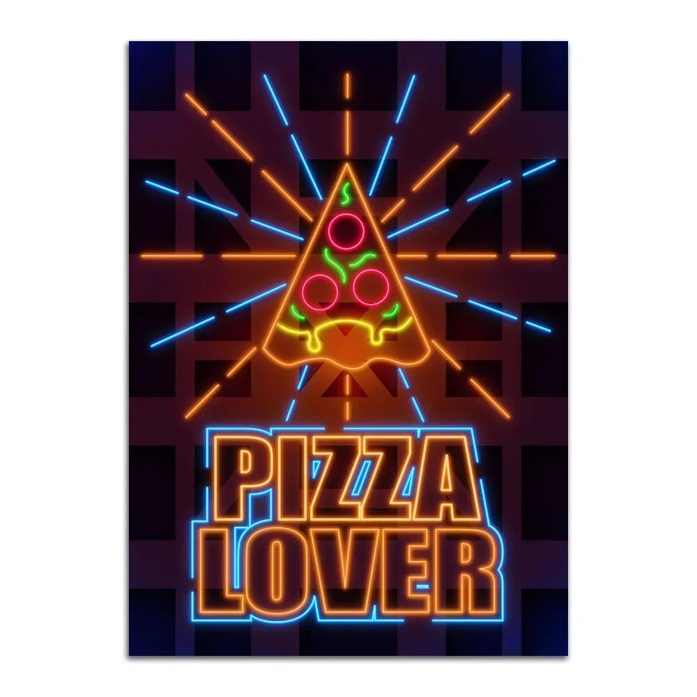 Неоновая вывеска Арт Такос Рамен Еда Постер Принт Хот-дог Картофель фри Бургер Холст Живопись Современный Домашний Декор Картина Для Кухни Без Рамки