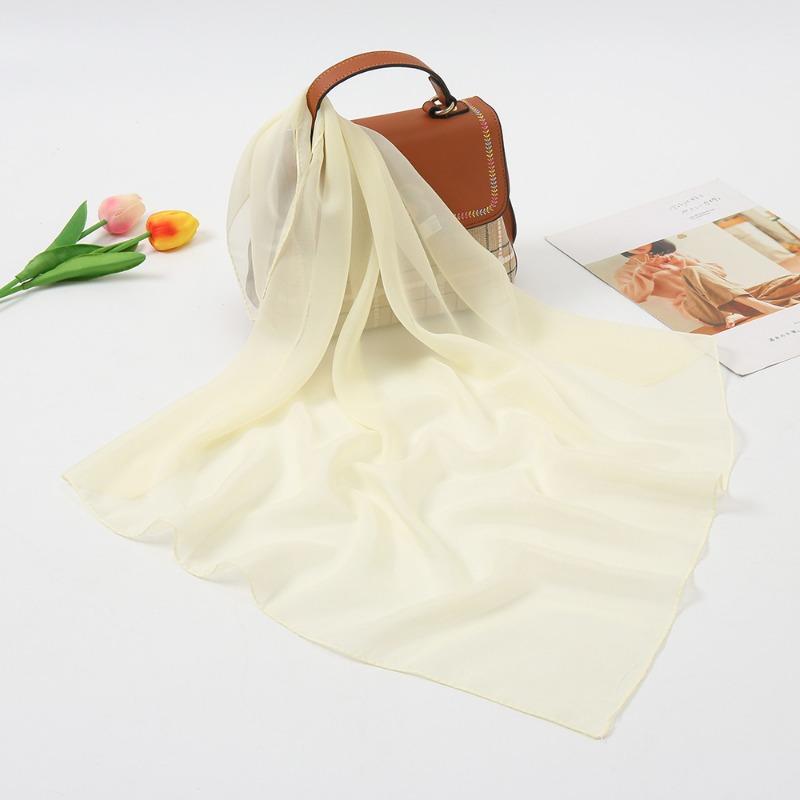 Summer Fashion Solid Color Chiffon Silk Scarf Women, Candy Color Multi-color Decorative Scarf Square Scarf Kindergarten Gift