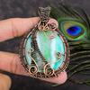 Ювелирный кулон из медной проволоки с зеленым кружевным агатом ручной работы 3,23 e3Y41