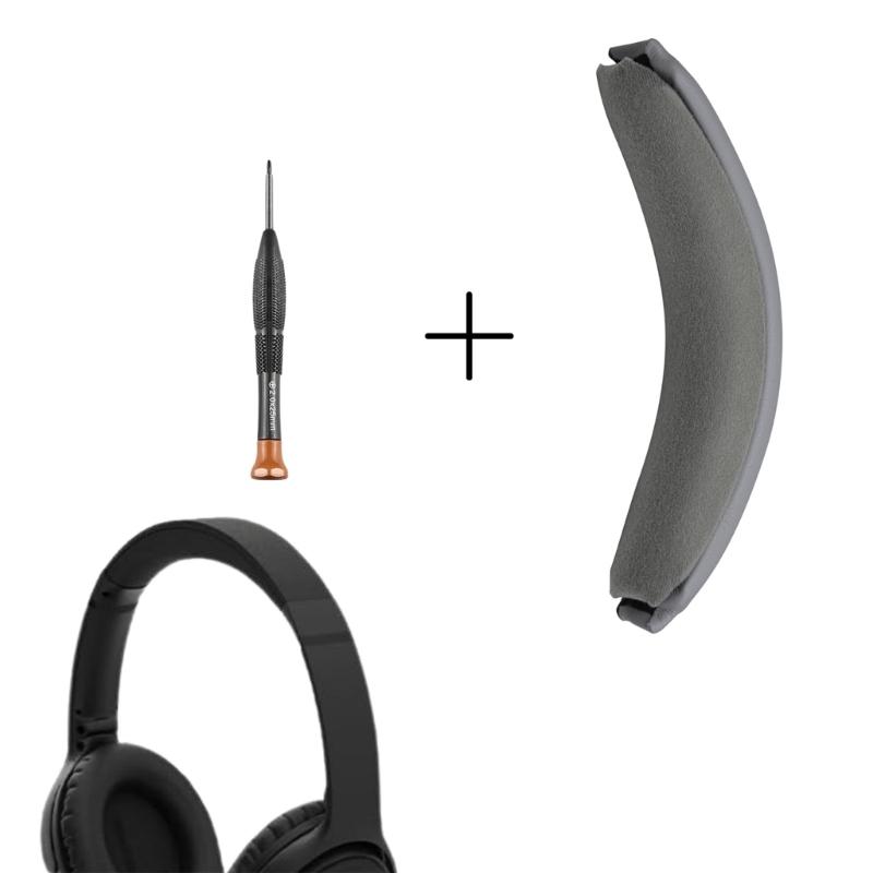 Замена амбушюры оголовья с отверткой для наушников QC35/35II с охватывающими уши чашками. Простая установка. Мягкая протеиновая кожа