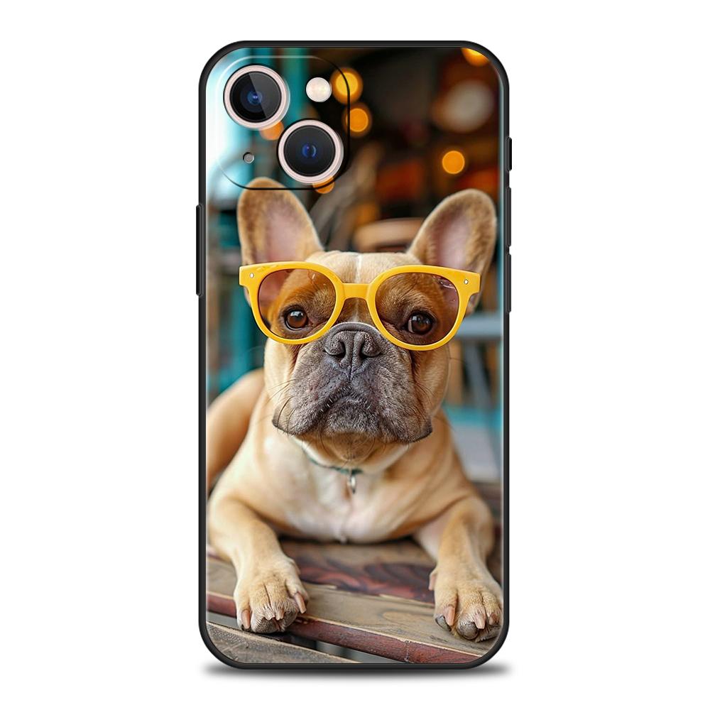 Роскошный мягкий чехол из ТПУ для iPhone 17 Air 16E 16 11 15 14 Pro MAX 12 13 7 8 Plus X XR XS SE 2022 Чехол с изображением французского бульдога Собака Питомец