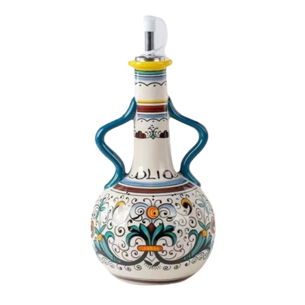 Under-glazed Olive Oil Dispenser Ceramic Vinegar Bottle Multi-functional Soy Sauce Bottle Salad