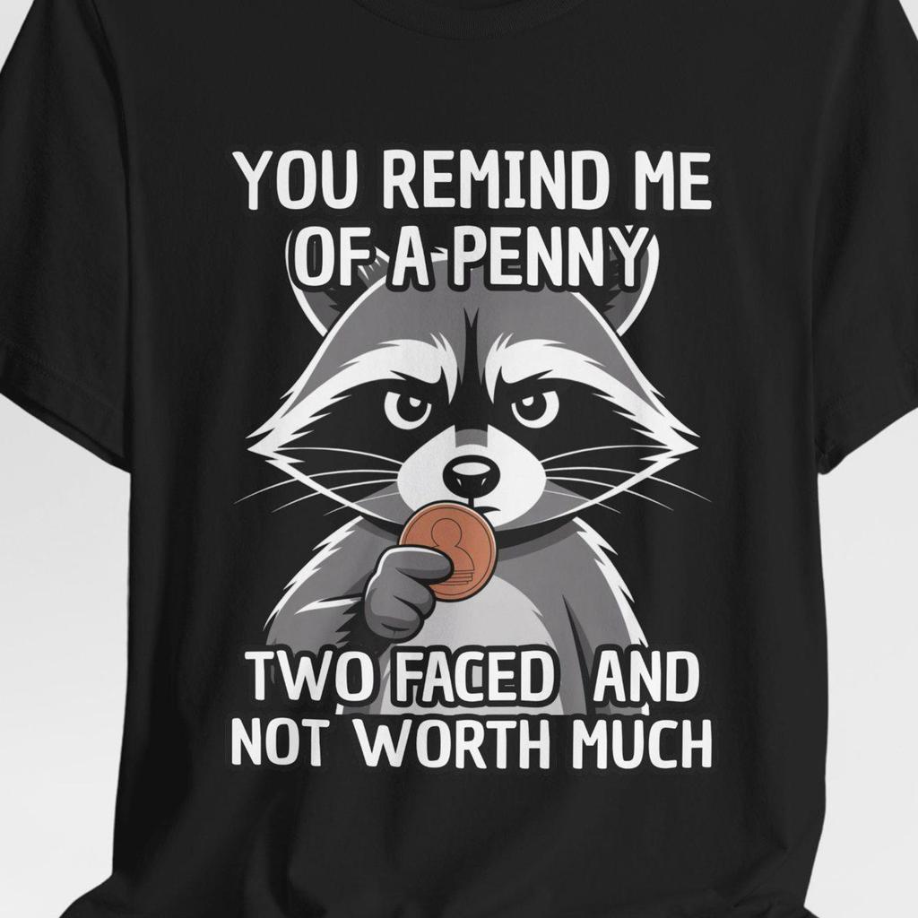 You Remind Me Of A Penny Two Faced And Worth Much Raccoon Shirt