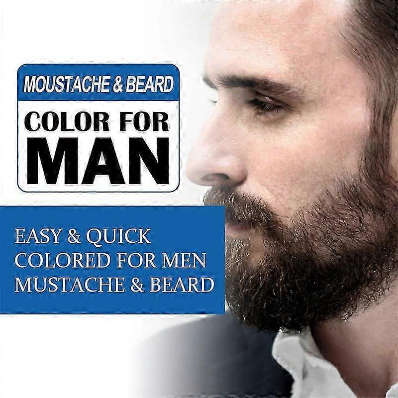 5pcs Beard Hair Color Dye Shampoo Natural Men Mustache Dying Black Darkening 100ML
