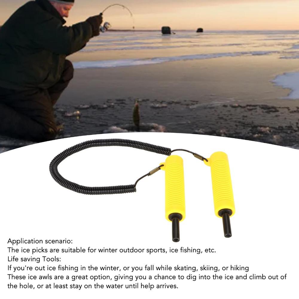 Comfortable Grip Ice Awls with Emergency Whistle Breaking Tools Durable Ice Picks  Emergency Rescue