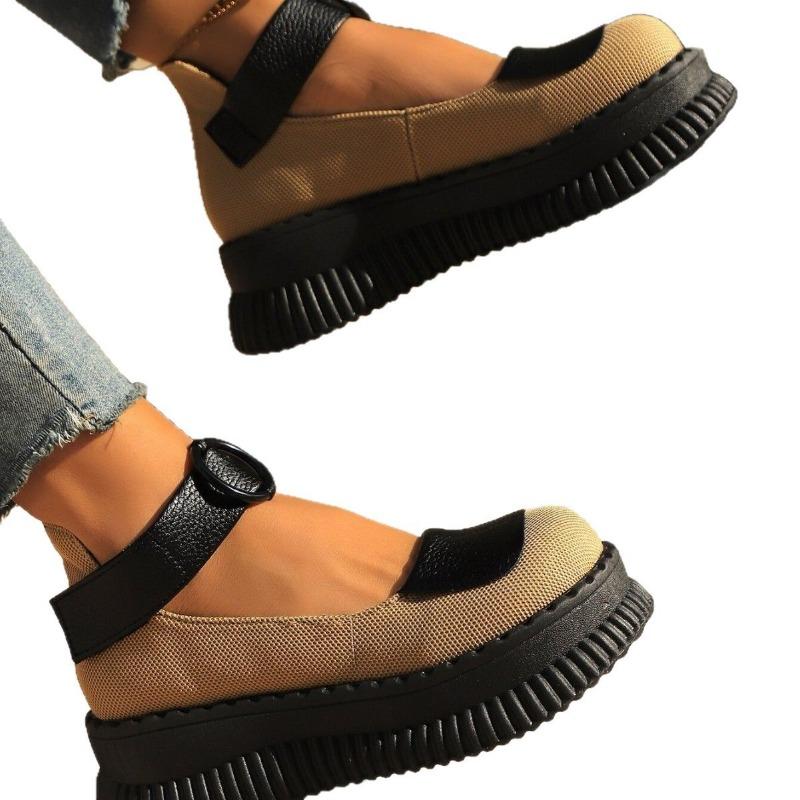 Новая повседневная ретро модная обувь на высоком каблуке для женщин, обувь на толстой подошве, клиновидном каблуке, из губки