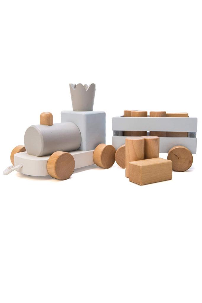 TAOTAO Building Blocks and Fun Crown Train Baby Toy - Place, Pull, (синий)