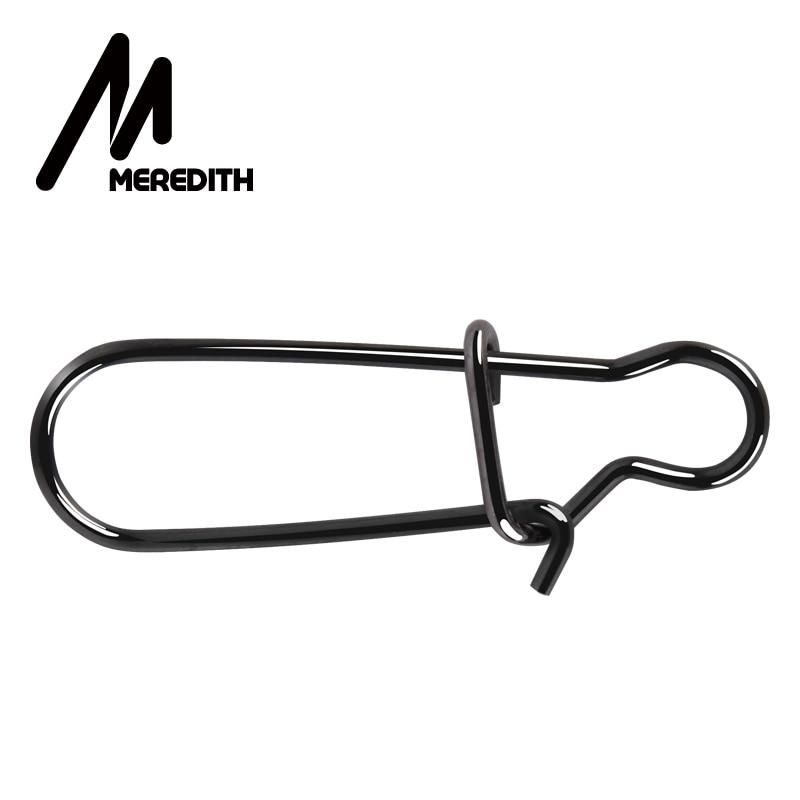 MEREDITH 50 шт. рыболовный соединитель из нержавеющей стали, быстрый зажим, защелкивающиеся защелки, поворотные твердые кольца, защитные защелки, рыболовный крючок, оснастка для инструмента