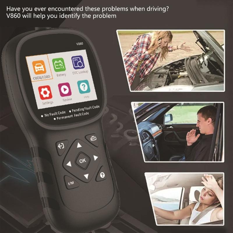 Продвинутый OBD2 сканер кодов неисправностей двигателя, инструмент для регулировки, универсальный автомобильный диагностический сканер, простой в использовании для диагностики транспортных средств