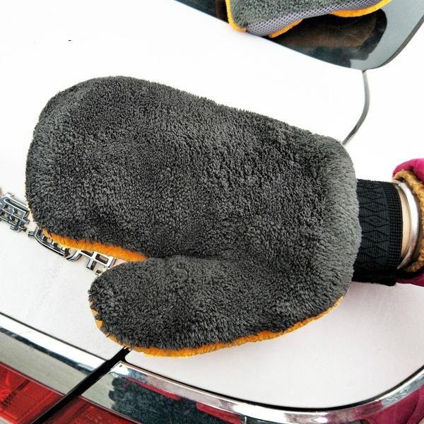 Новые практичные двойные перчатки из кораллового флиса для мойки автомобилей