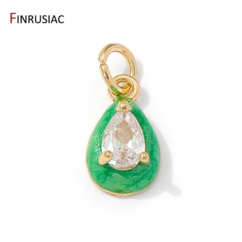 Позолоченная латунь 14K, разноцветная эмаль, цирконы, подвески-капли, подвески для украшений, аксессуары для изготовления ожерелий и браслетов своими руками