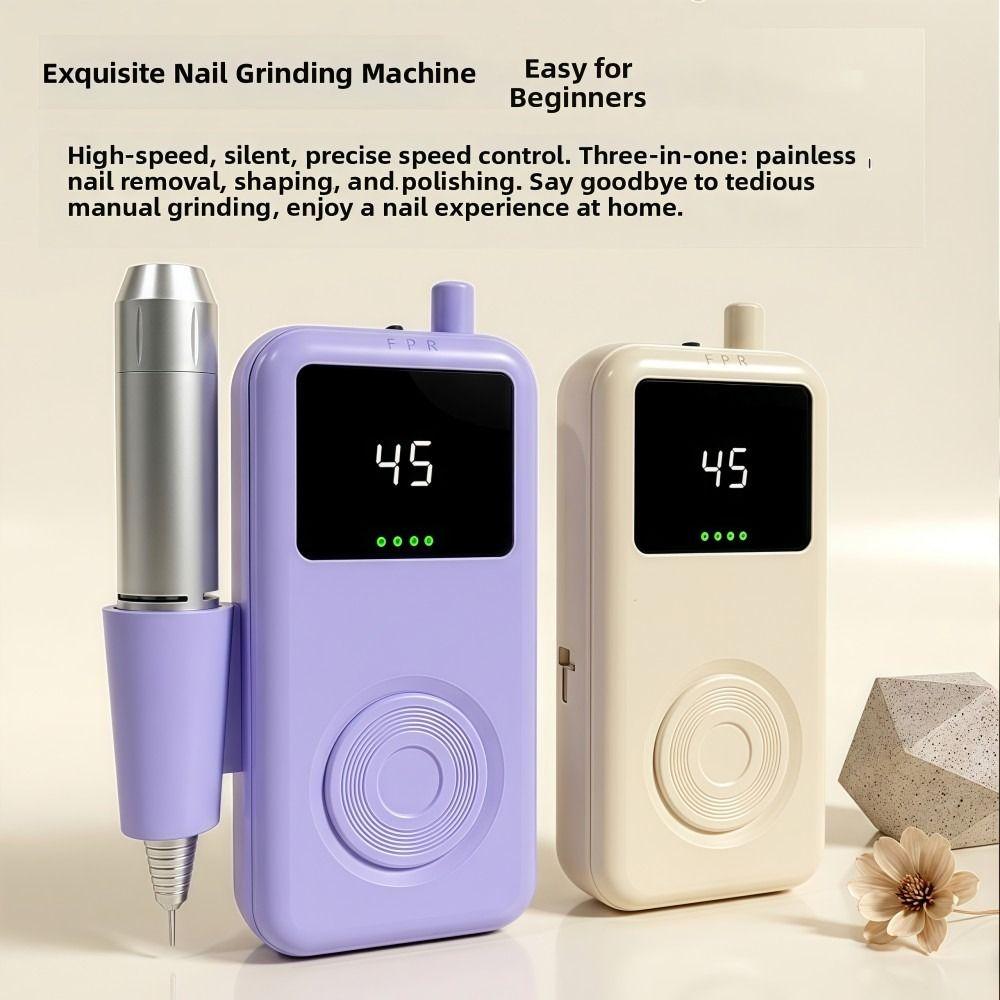 LED Display Electric Nail File 6 Grinding Heads Nail Grinder  Nail Tools