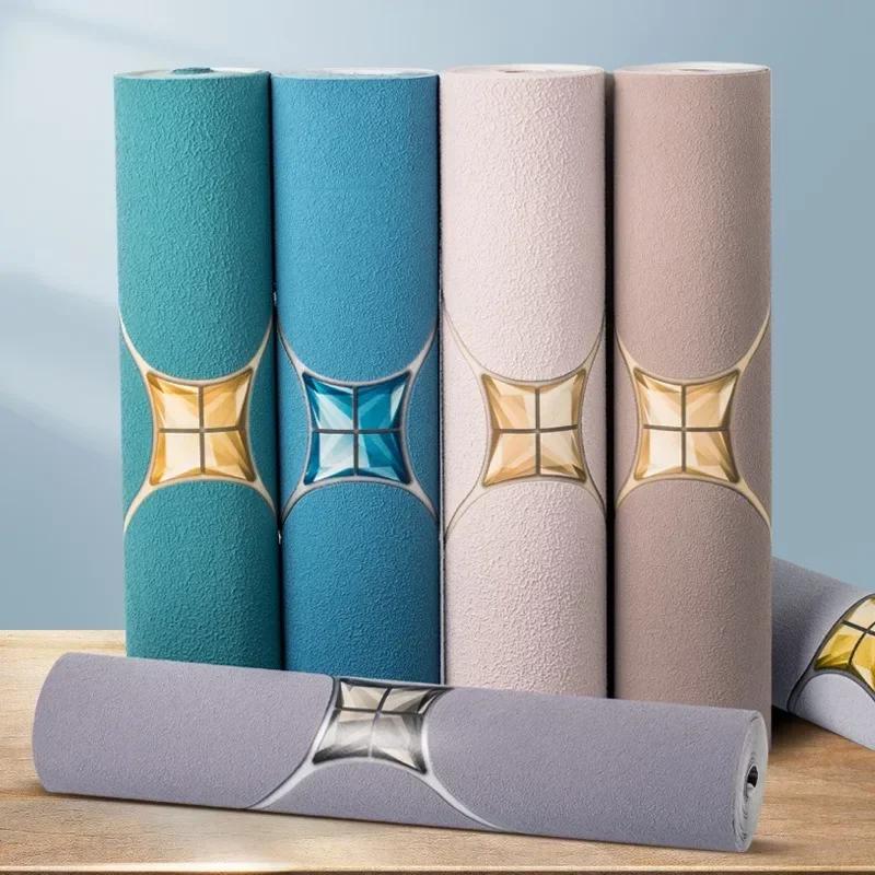 Обои из оленьего бархата с инкрустацией бриллиантами, утолщенные, современные, простые, нетканые, ромбовидные обои для гостиной