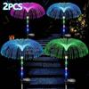 2pc Solar Jellyfish Decorations Light, RGB Color Changing Solar Power, Jellyfish Solar Lights, Outdoor Decor, Garden Lights, Outdoor Garden Waterproof