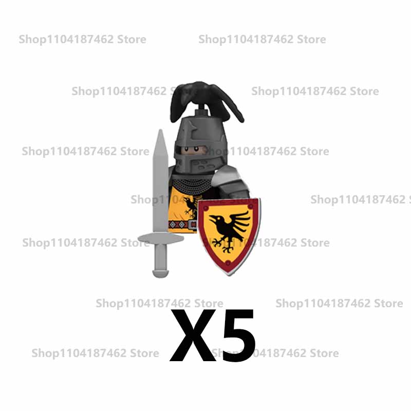 Средневековый Военный Замок Рыцарь Армия Набор Строительные Блоки Зеленый Дракон Воин-волк Война Роз Боевой Конь Оружие Кирпичные Игрушки