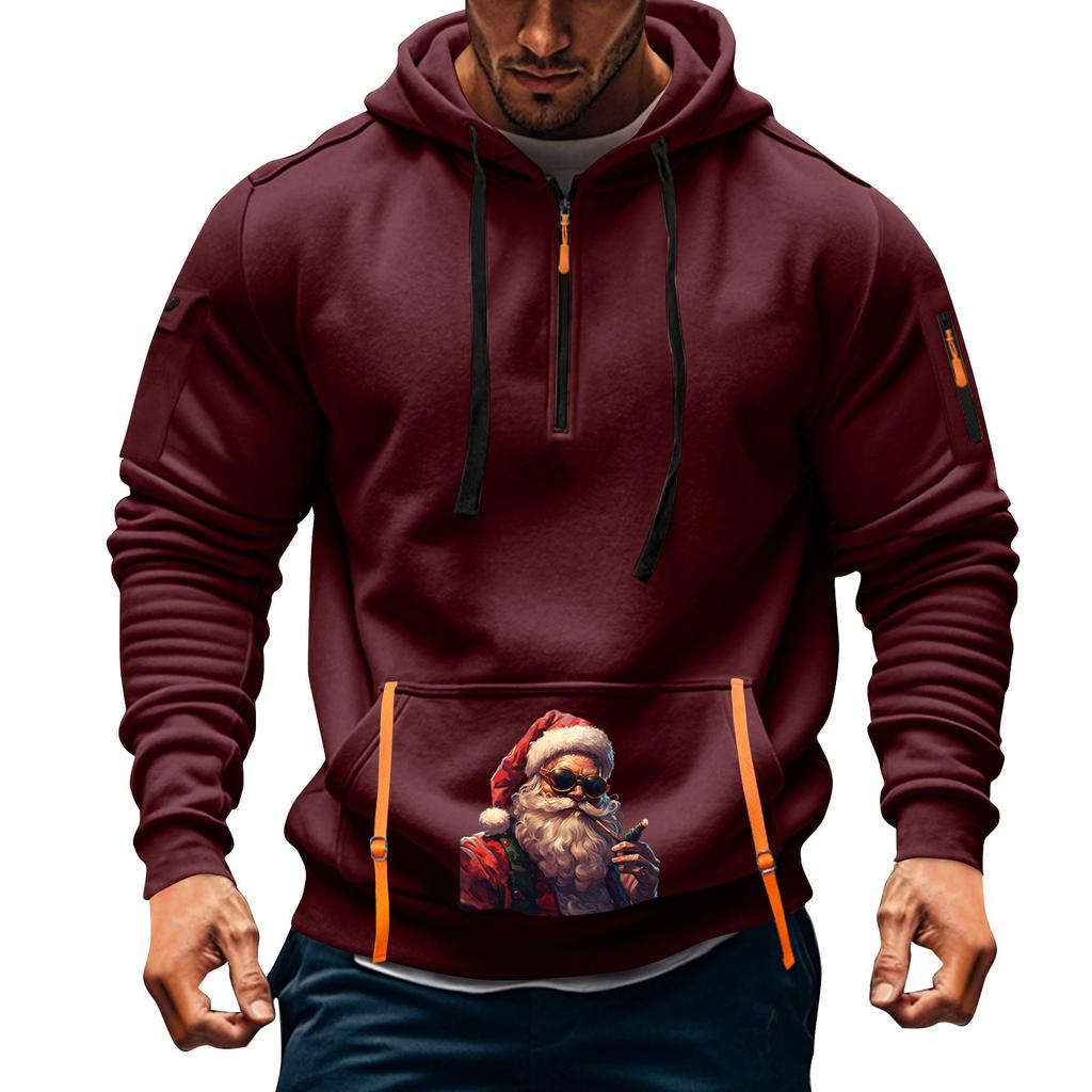 Мужская толстовка с капюшоном с принтом, кардиган на молнии с карманом на рукаве, мужская спортивная повседневная толстовка большого размера