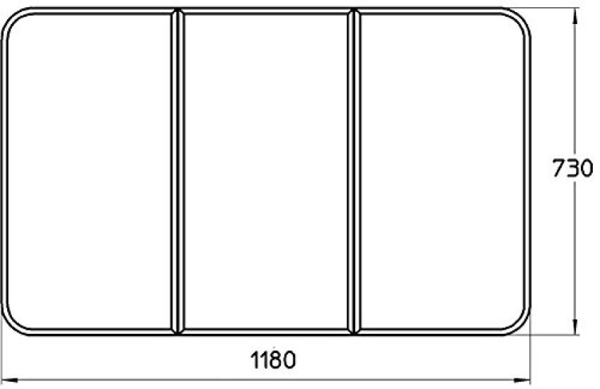 SANEI Bathtub Lid Combination Set 750 X 1200mm White X 1200 3-Piece W785-750