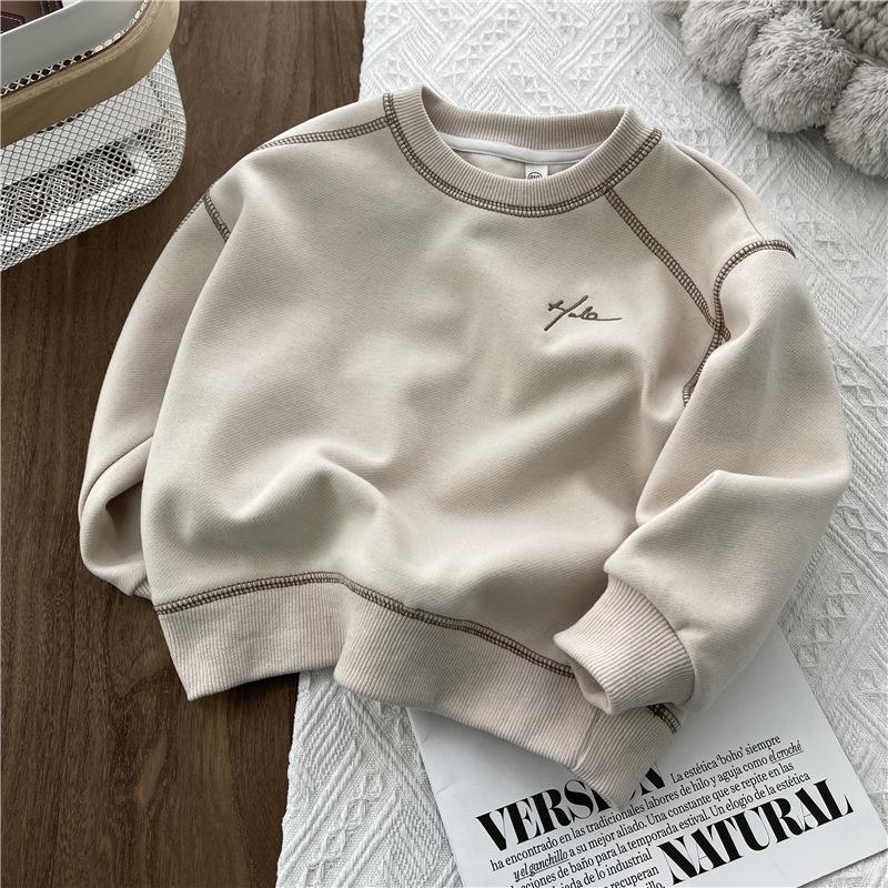 Spring Solid Sweatshirt Autumn Fashion Loose Casual Pullover Kids Long Sleeve Cotton Tracksuits Children Clothing 2-8 Years
