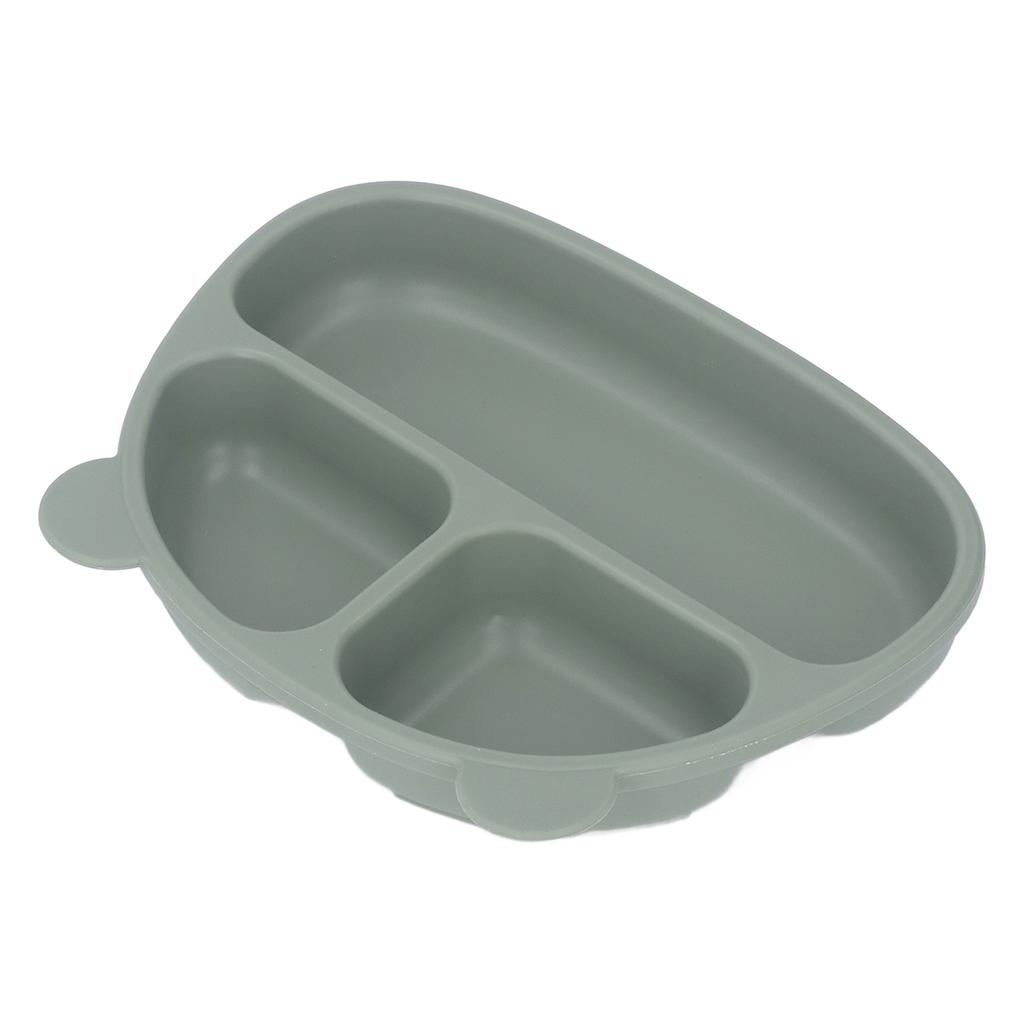 Toddler Soft Silicone Plate Home Dining Room Cute Cartoon Bear Shaped Baby Suction Plate for Snacks