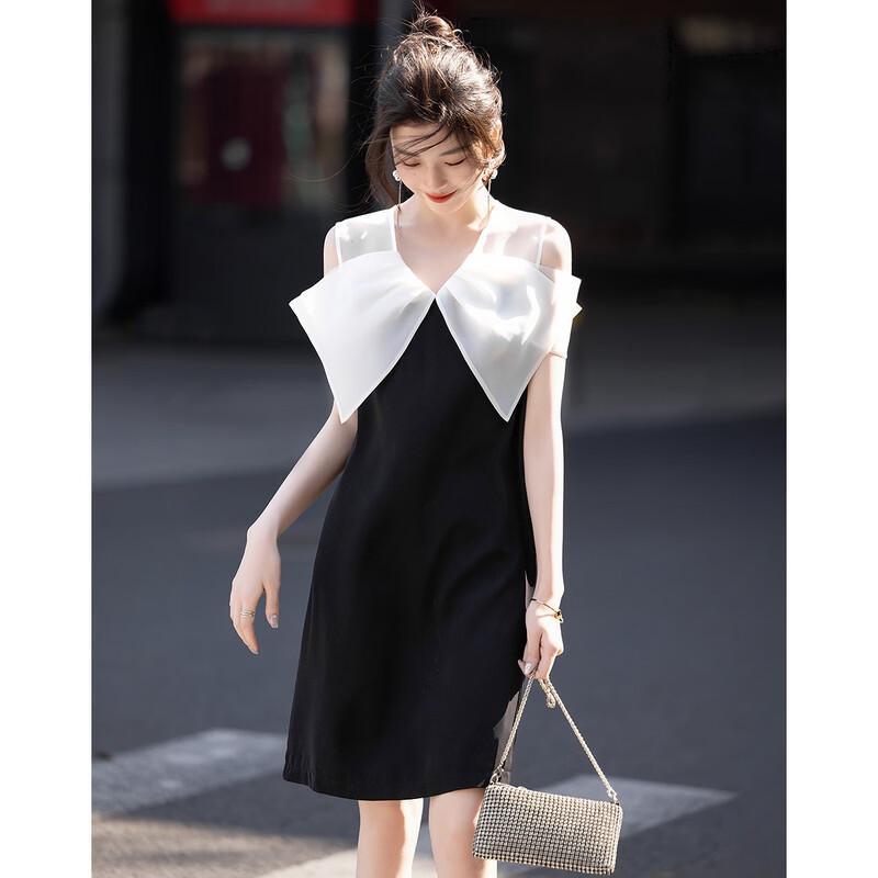 Elegant V-Neck Bow Sheer A-Line Summer Dress