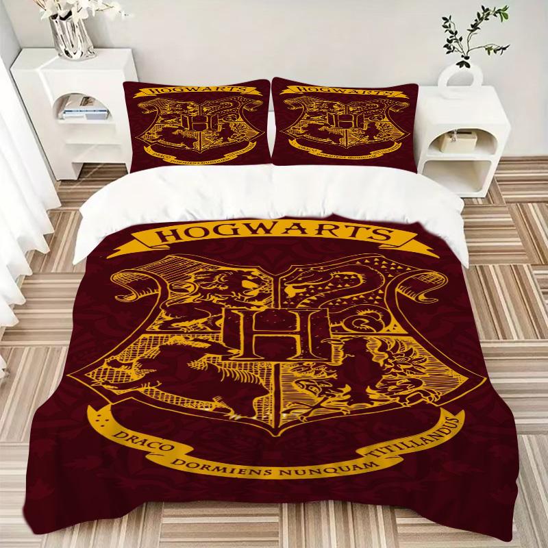 Hogwarts Crest Mystery Print 3Pcs Bedding Setduvet Cover With 2 Bedropillowcase Home Birthday Gift