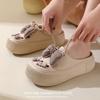 Cute Bow Hollow Slippers for Women, Summer Thick-Soled Platform Slippers, Indoor Outdoor Round Toe Slippers