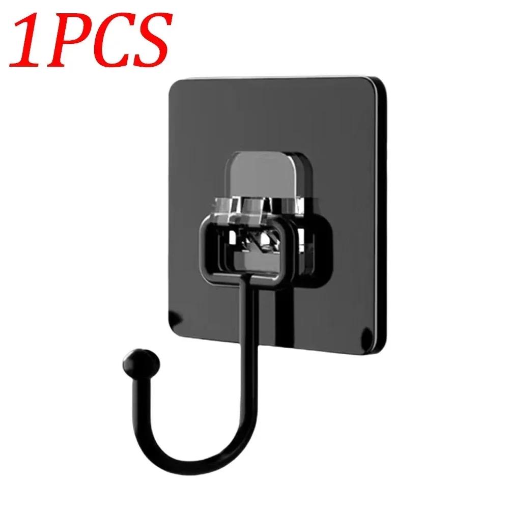 1/2/5 Pcs Self Adhesive Hooks Rotating Waterproof Strong Hook Holder Wall Door Storage Hanging Hooks Kitchen Bathroom Organizer