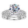Luxury D Color 3.0 Ct Moissanite Ring Women's Sterling Silver 925 Jewelry Four Claw Design Bridal Sets For Wedding