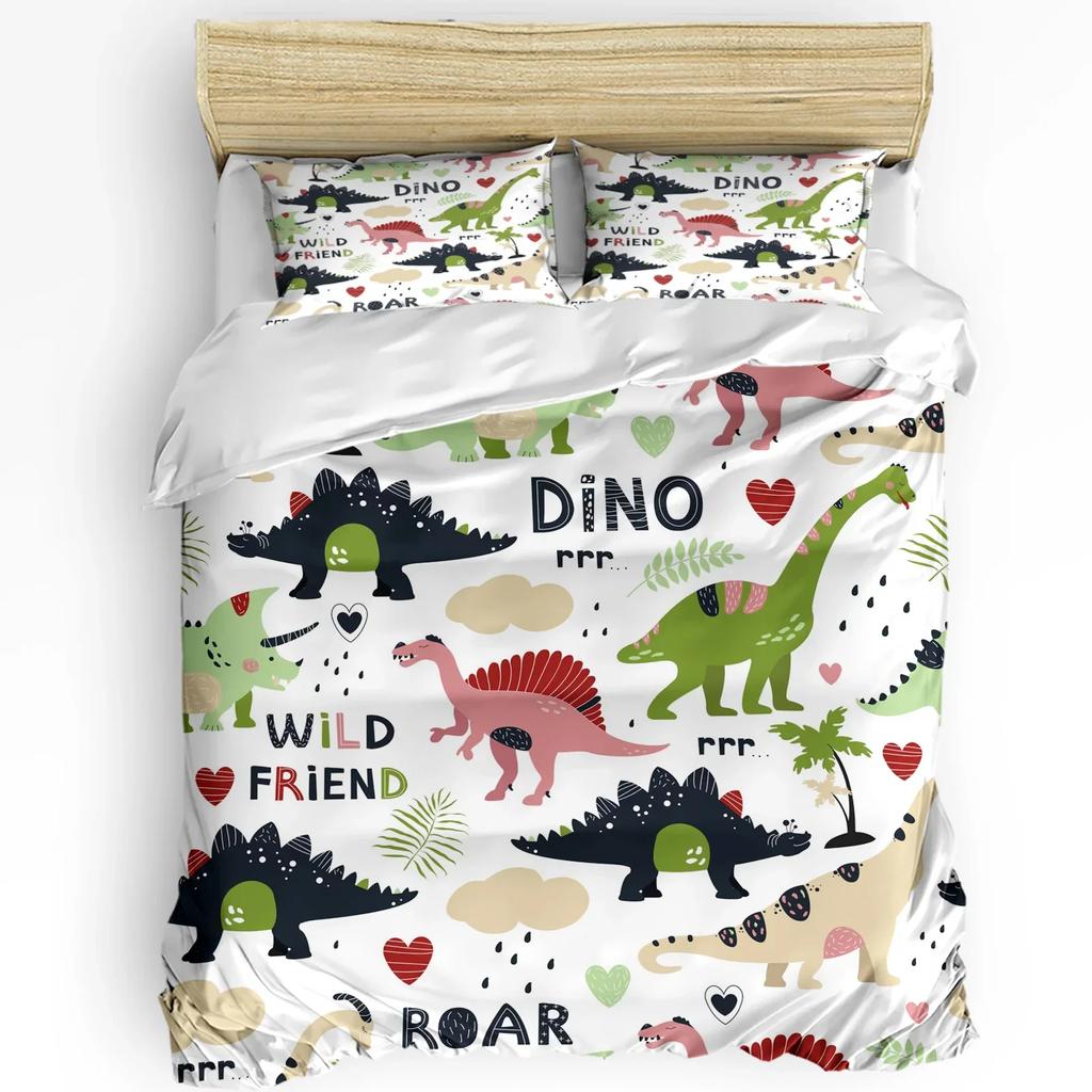 Лес Мультфильм Животные Мир Лиса Кролик Сова Комплект постельного белья 3 шт. Пододеяльник Наволочка Одеяло Покрывало Двуспальная кровать Домашний текстиль