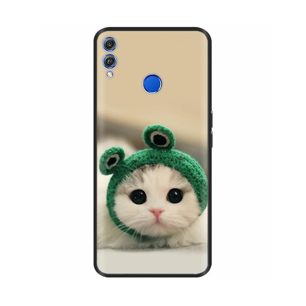 Для Honor 8X Чехол Мягкий Жидкий Силикон Полное Покрытие Чехол для Телефона Для Huawei Honor 8X Чехлы Honor8X Милый Панда Задняя Крышка Fundas
