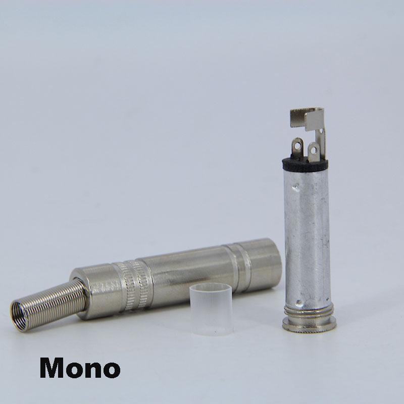 2pole 3pole 6.35mm 6.5mm Audio Male Female Mono Stereo Solder Connector Plug Socket Gold Plated Metal Amplifier Mic Converter