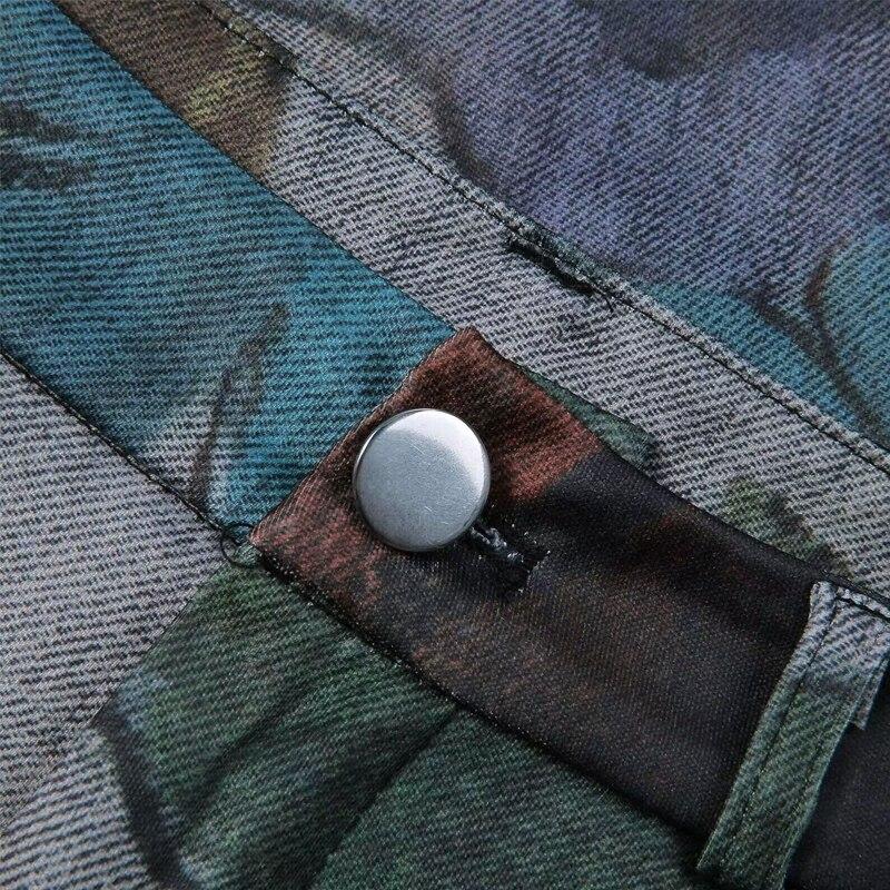 Повседневные узкие брюки-клеш с цветочным принтом, женские сексуальные длинные брюки со средней талией, женские весенние винтажные мягкие женские брюки 25863